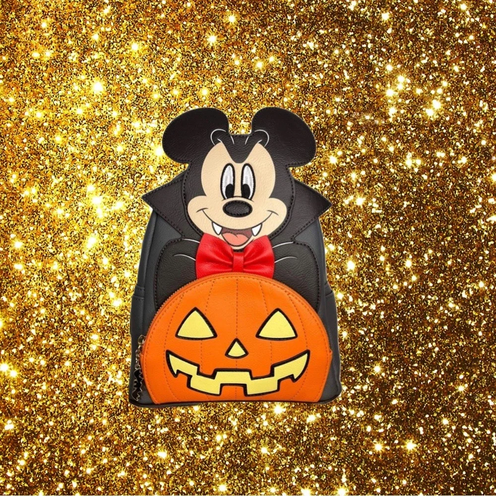 Loungefly Vampire Mickey with Glow in the Dark Pumpkin Mini Backpack‎